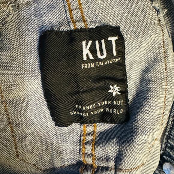 Kut from the Kloth Denim Blue Amelia Empathetic Medium Wash Jean Jacket Medium - Picture 9 of 15